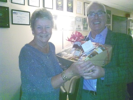 Janet Mitchell receives the hamper prize